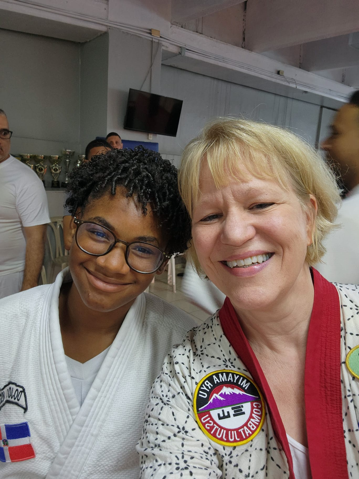Shihan Diane with a student at seminar