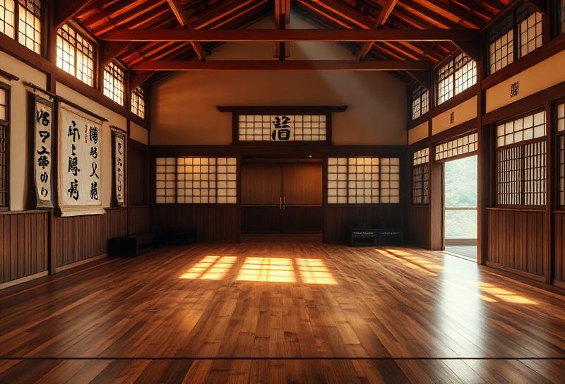 Traditional Japanese dojo interior